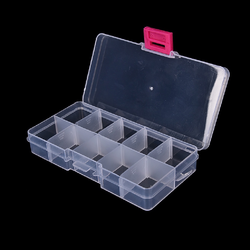 [OOID] Plastic10 Slots Adjustable Jewelry Storage Box Case Craft Organizer Beads ID