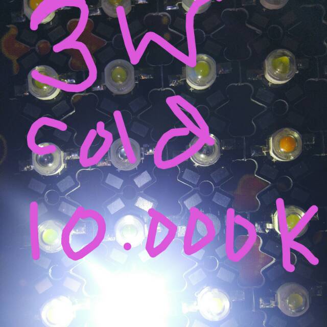 Led hpl 3 watt COLD white 10000kelvin putih superbright parled highpowerled aquascap