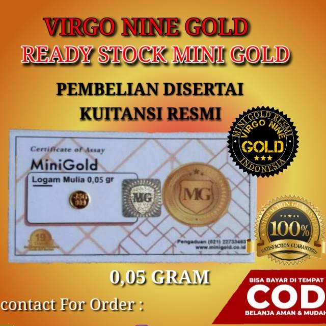 

PROMO MINI GOLD 0,05 GRAM ( 24 KARAT ) PEMBELIAN DISERTAI KUITANSI RESMI