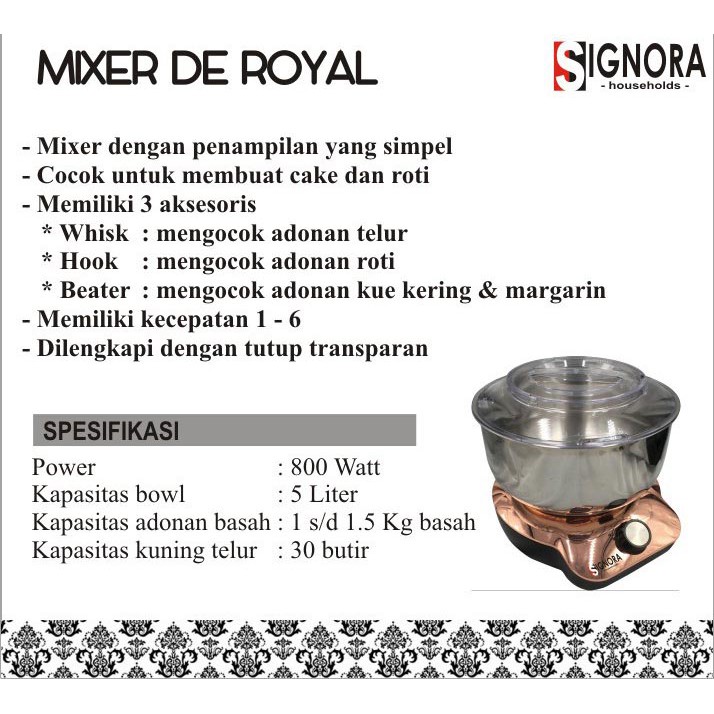 Mixer Signora De Royal Bonus Hadiah Kategori 6