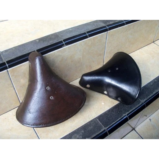 sepeda onthel - sadel terry kecil asli kulit cocok untuk sepeda dames cewek