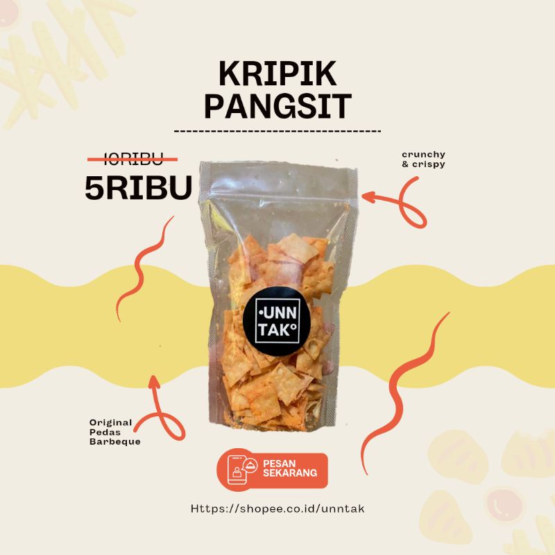 Jual Keripik Pangsit Pedas Dan Original By Unntak Shopee Indonesia