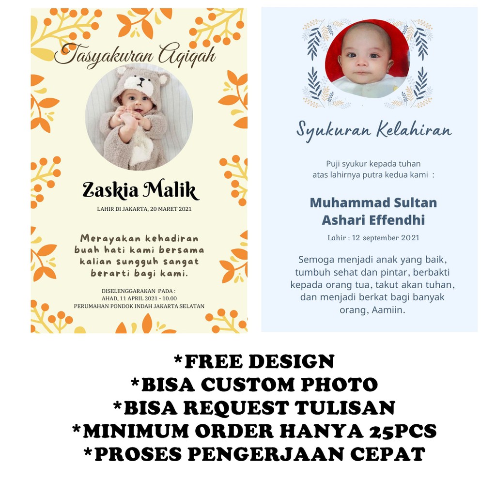 

Stiker Syukuran Aqiqah Bayi Rumah Khitanan Custom Photo