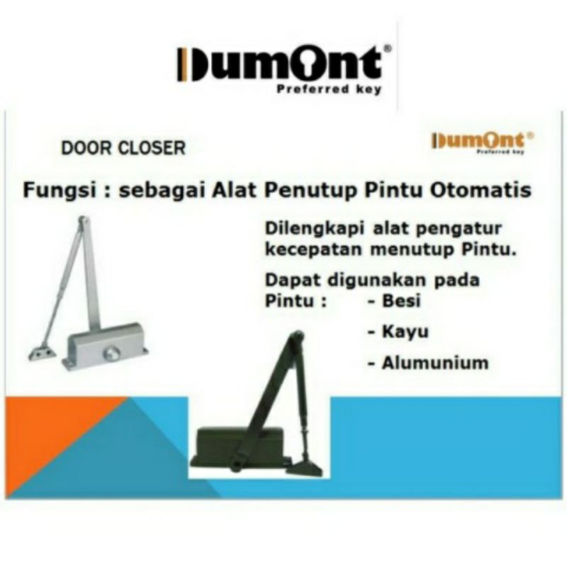 Door Closer Dumont Original Silver HO Alat penutup pintu Otomatis