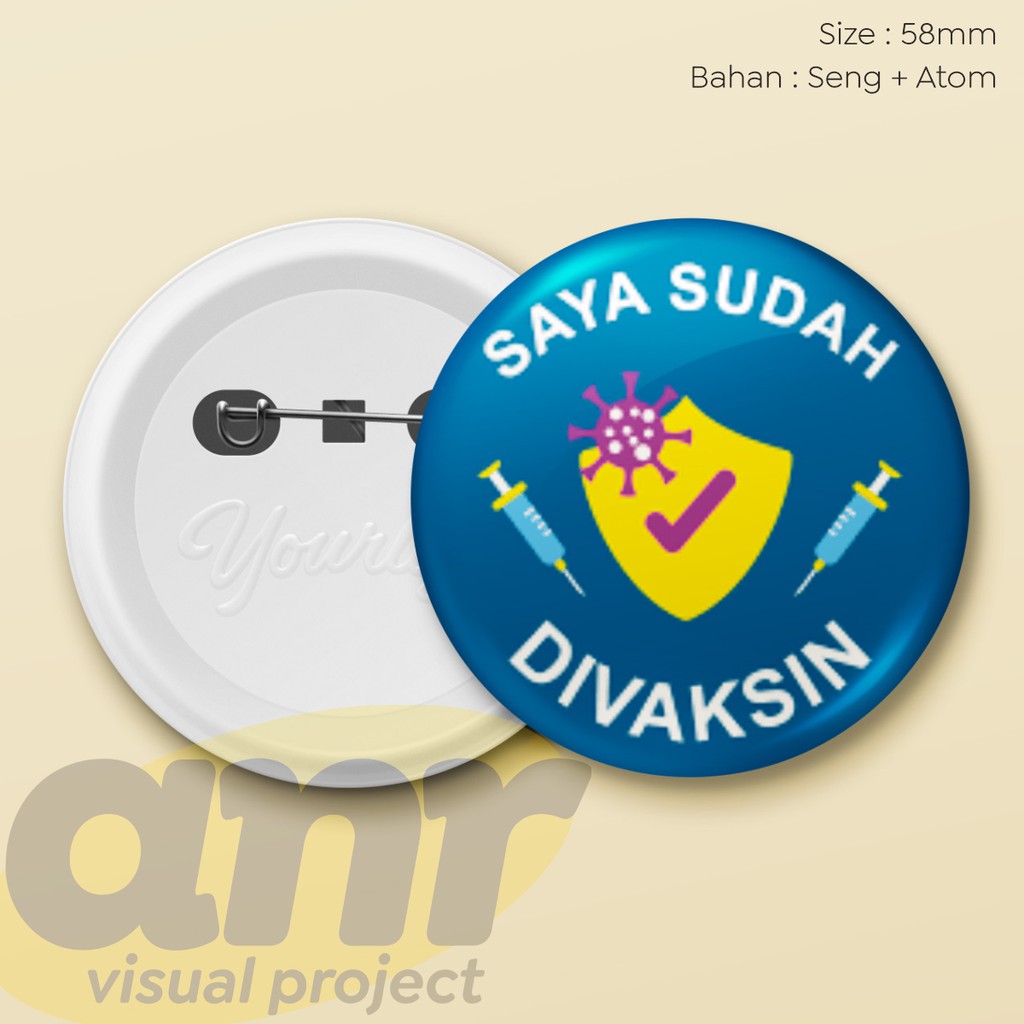 PIN / Gantungan Kunci SYA SUDAH DIVAKSIN COVID 19 MURAH #2