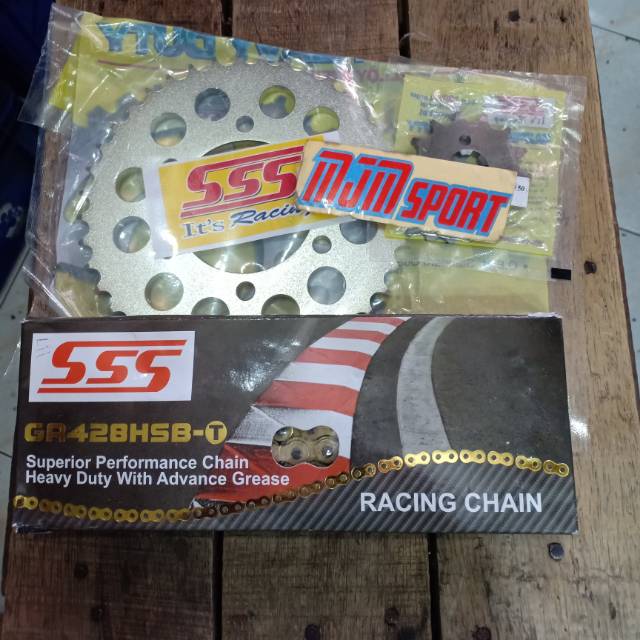 Gir SSS 428 rxking Jupiter Vega MX f1zr plus rantai sss hsbt . Gir set sss rxking jupiter Vega MX