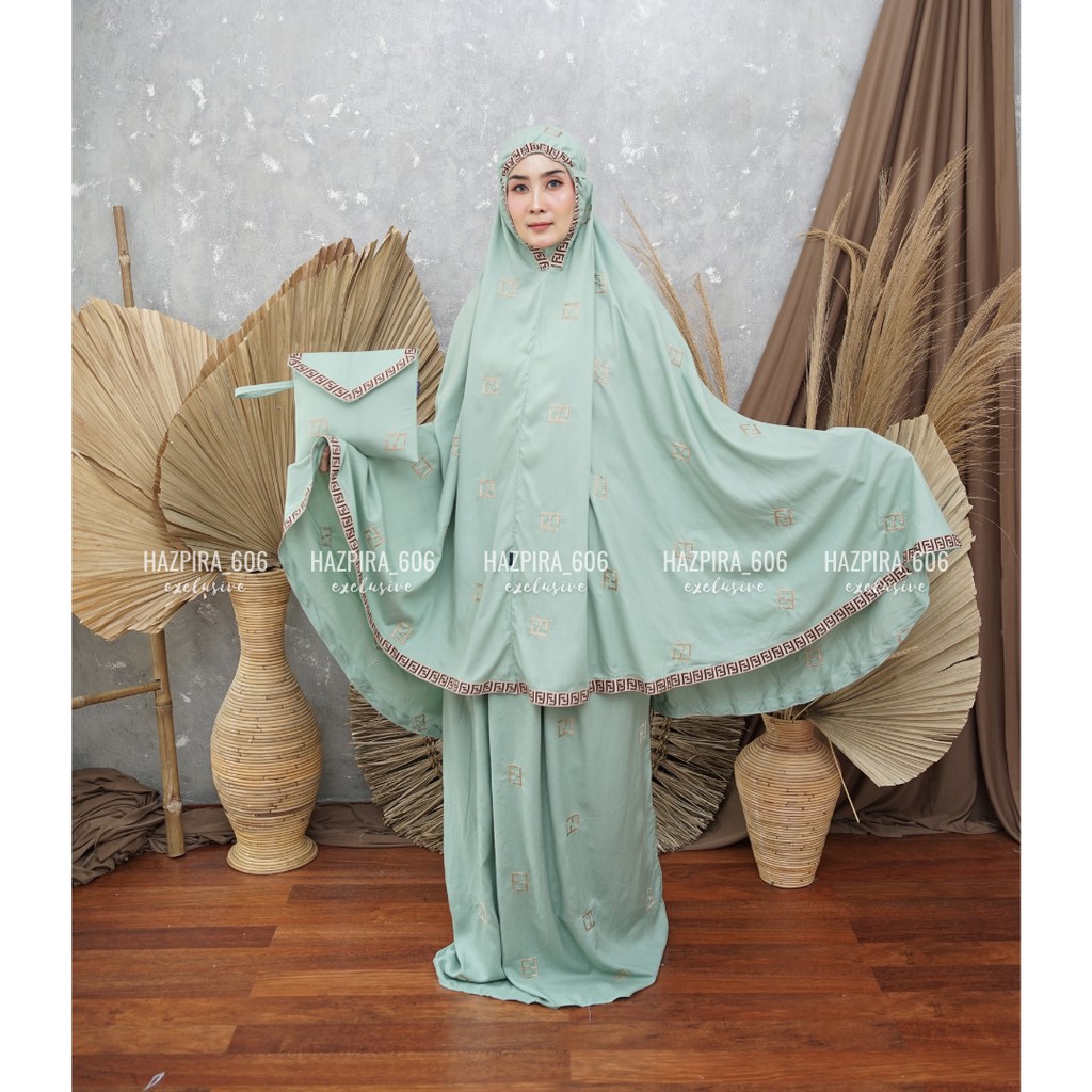 MUKENA DEWASA RAYON BORDIR FEISYA PREMIUM JUMBO