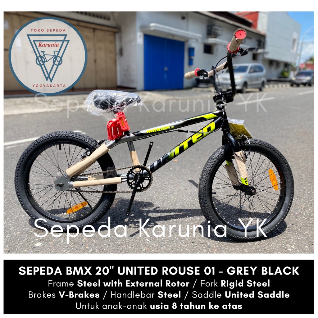 Sepeda BMX United 20 inch ROOUSE 01 dengan Rotor - Sepeda Anak Laki-laki