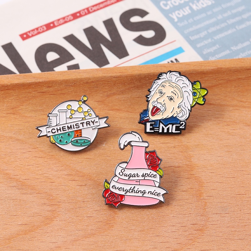 Creative Science Formula Enamel Pin Scientist Badge Brooch Lapel Pin Gift for Science Lover