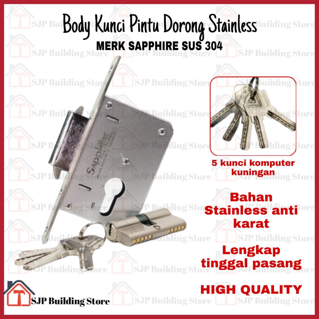 Body Kunci Pintu Geser / Sliding / Dorong Bodi