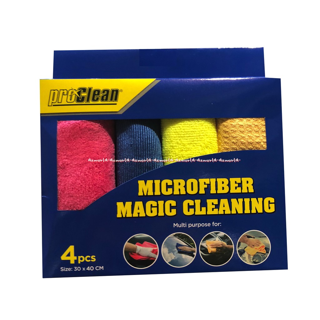 Proclean Microfiber Magic Cleaning  4Pcs Kain Lap Mobil Kain Lap Pro Clean Cloth Clothes Mikrofiber Micro Fiber