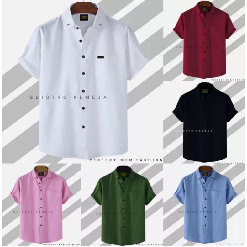 KEMEJA PRIA MENS POLOSAN LENGAn PENDEK COOLMAN PAKIAN PRIA CASUAL PAKAIAN DINAS PNS KERJA SIZE MLXL