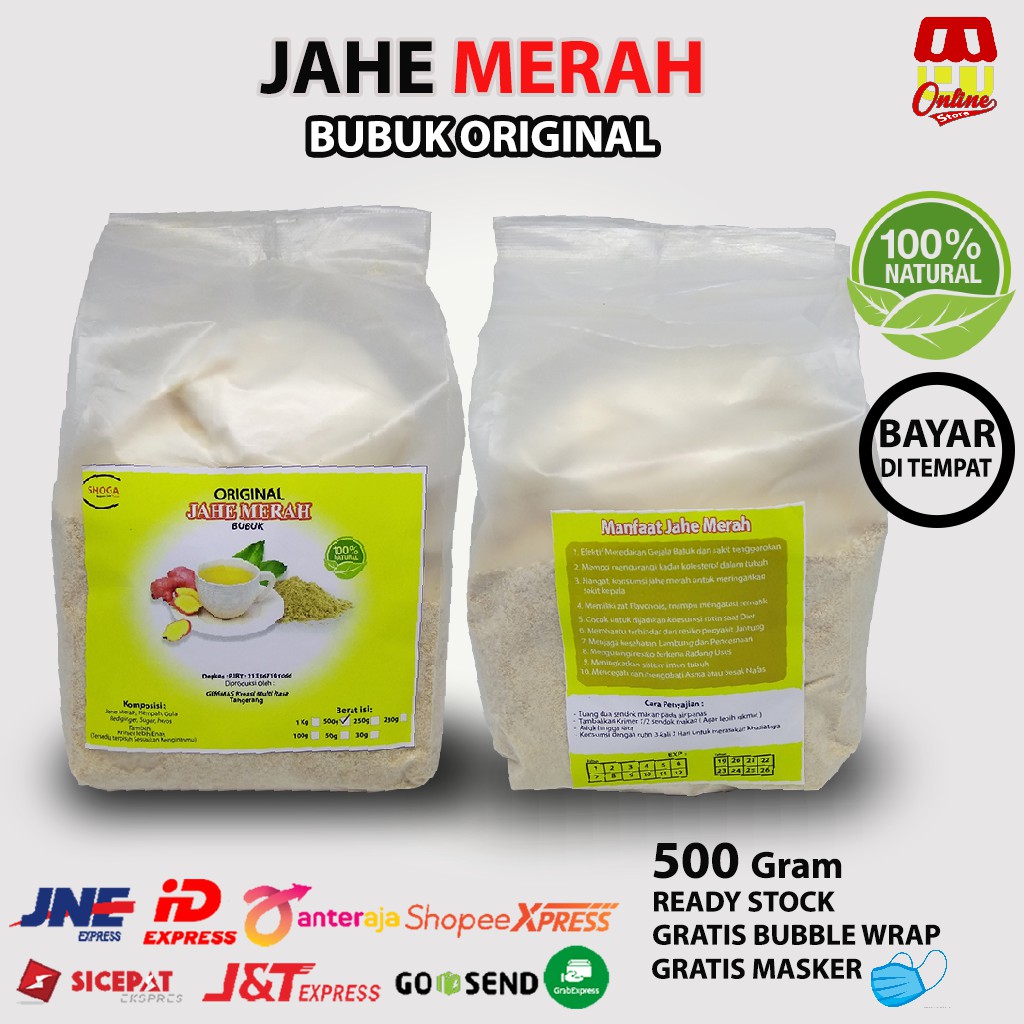 

Jahe Merah Bubuk SHOGA 500gr 100% Alami | Jahe Merah Sachet | Minuman Kesehatan | Jahe Bubuk Murni