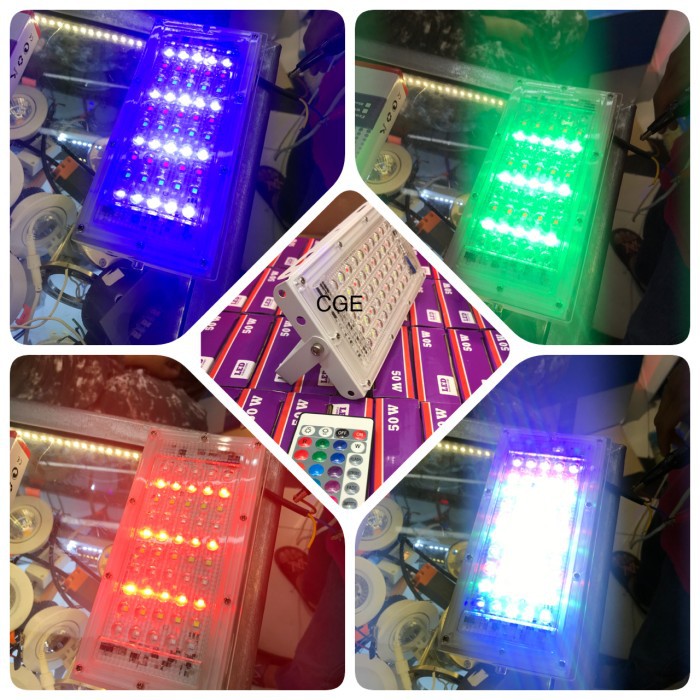 Lampu sorot led 50w rgb floodlight led 50watt lampu tembak warna warni