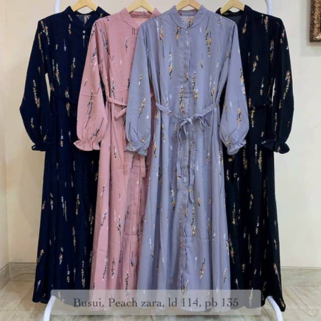 Gamis busui dress muslim peach zara motif bandung