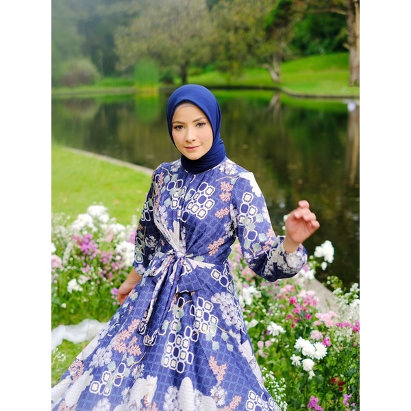 Ounadoutfit MEGAN dress eid series muslim slik premium cantik busui elegant / dress pesta wanita / baju mewah motif / dress kondangan muslim