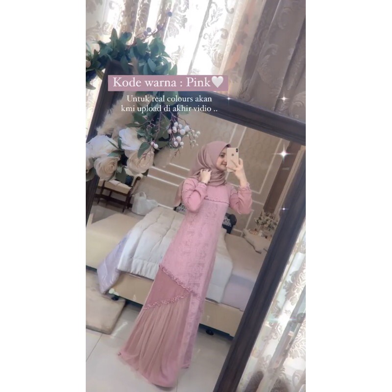 NARIMAN DRESS PINK M BY KALEELA