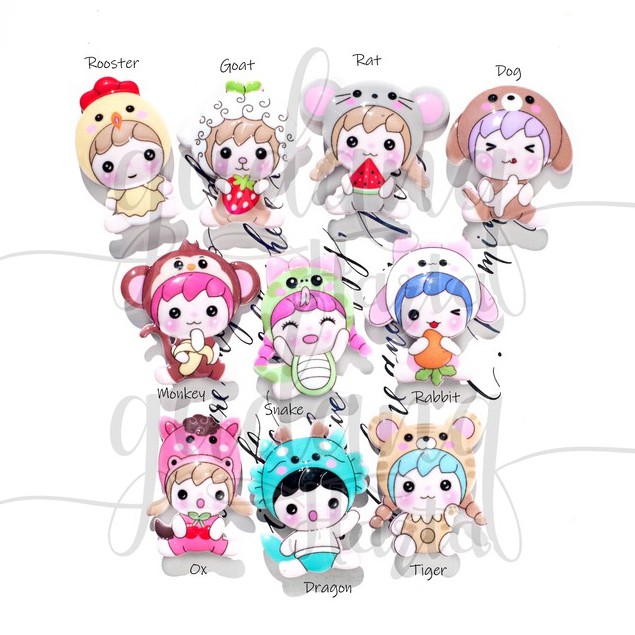 Jepit Rambut Baby Chinese Zodiac Hairclip Karakter Jepang Imut GH 200221