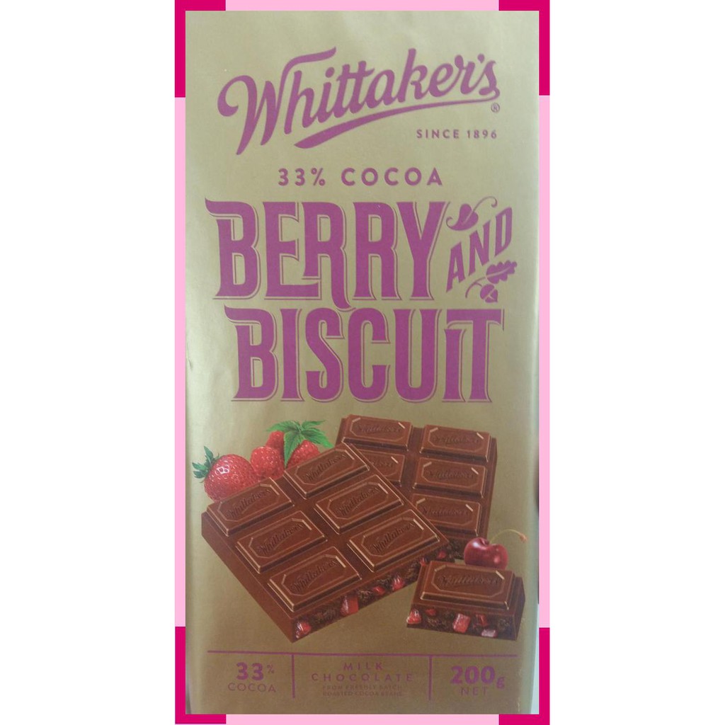 

Whittakers | berry and biscuit | 200 gram | product of New Zealand