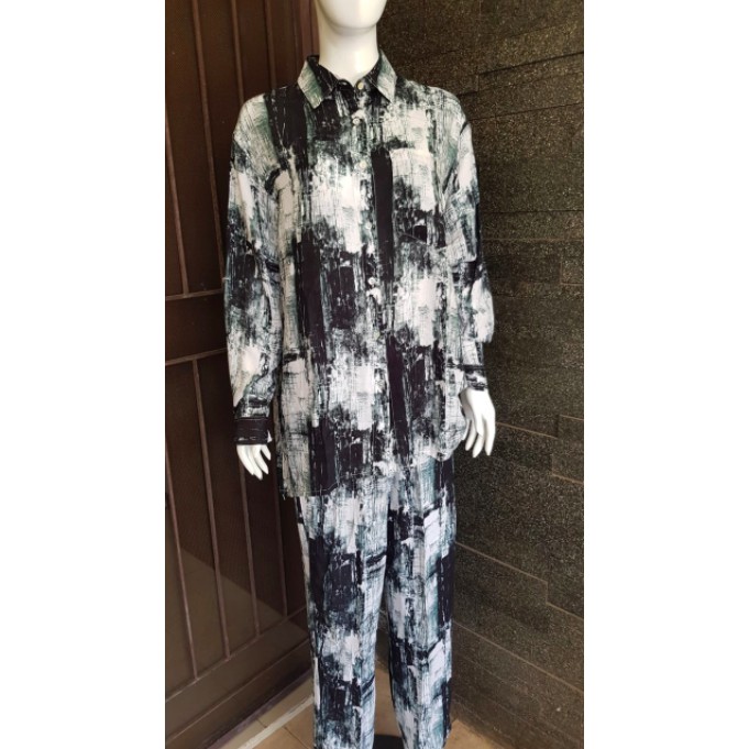 Baju Wanita Tie Dye Set Atasan dan Bawahan Warna Hijau Botol Bahan Katun Rayon Premium