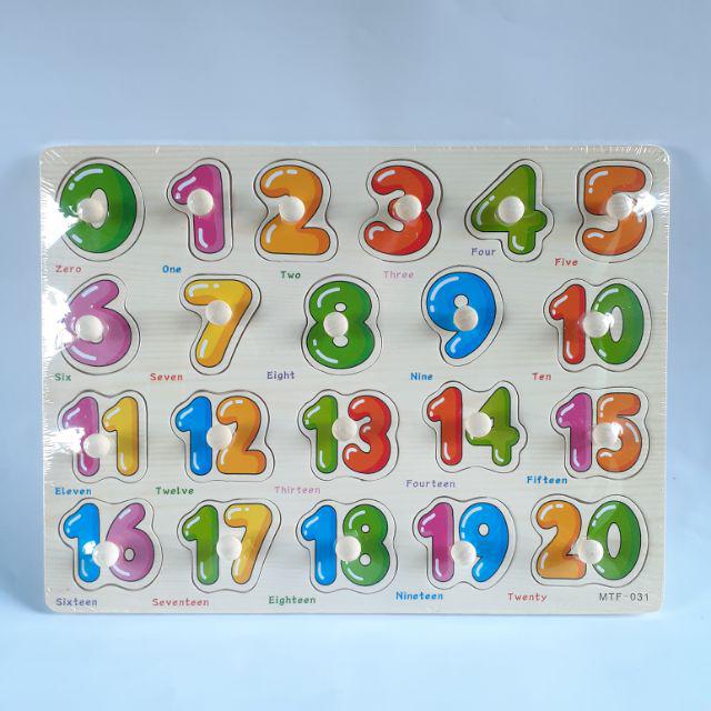 JIGSAW PUZZLE KAYU KNOB MAINAN KAYU EDUKASI EDUKATIF ANAK BAYI BALITA 1 TAHUN MURAH COD FREE BUBBLE-Angka 031