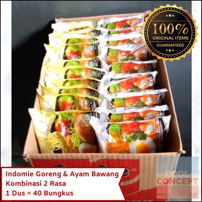 

Terlaris# Indomie Dus Mix Campur 2 Rasa Ayam Bawang & Goreng 1 Dus 40 Bungkus