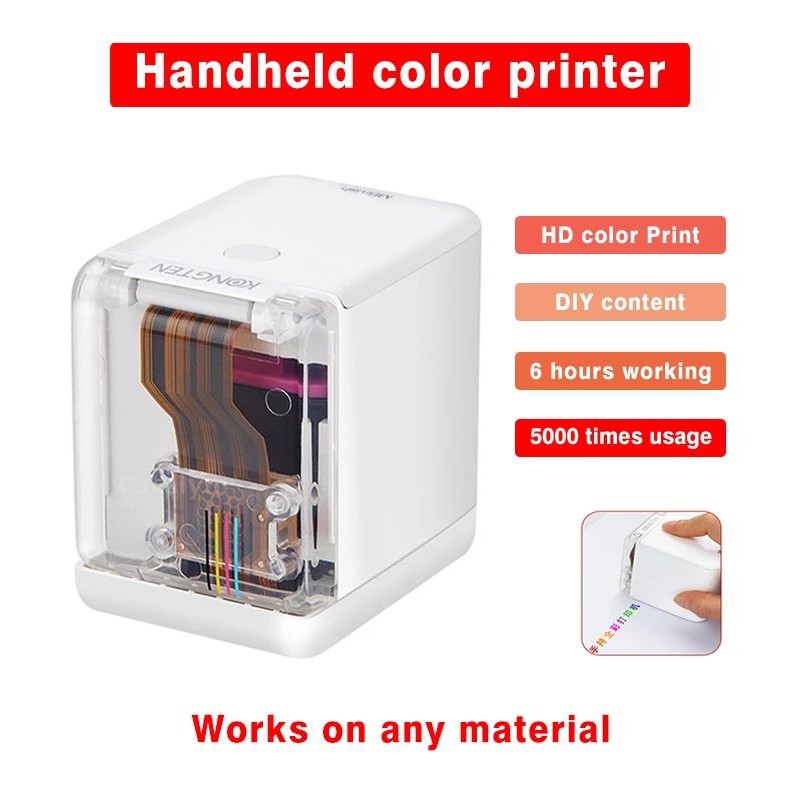 MBrush Handled Printer Portable Mini Inkjet Printer Color