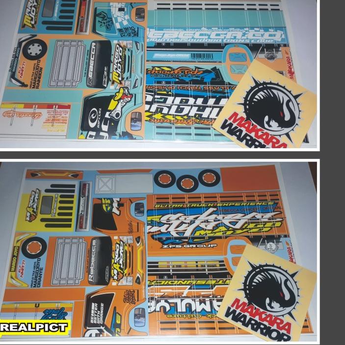 ☼ Pola sticker miniatur truk mboys / truk oleng ukuran L (panjang 45 cm)_Madura Asyik, Wahyu Abadi 2