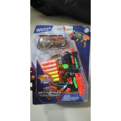 maianan pistol anak peluru busa mega power micro size