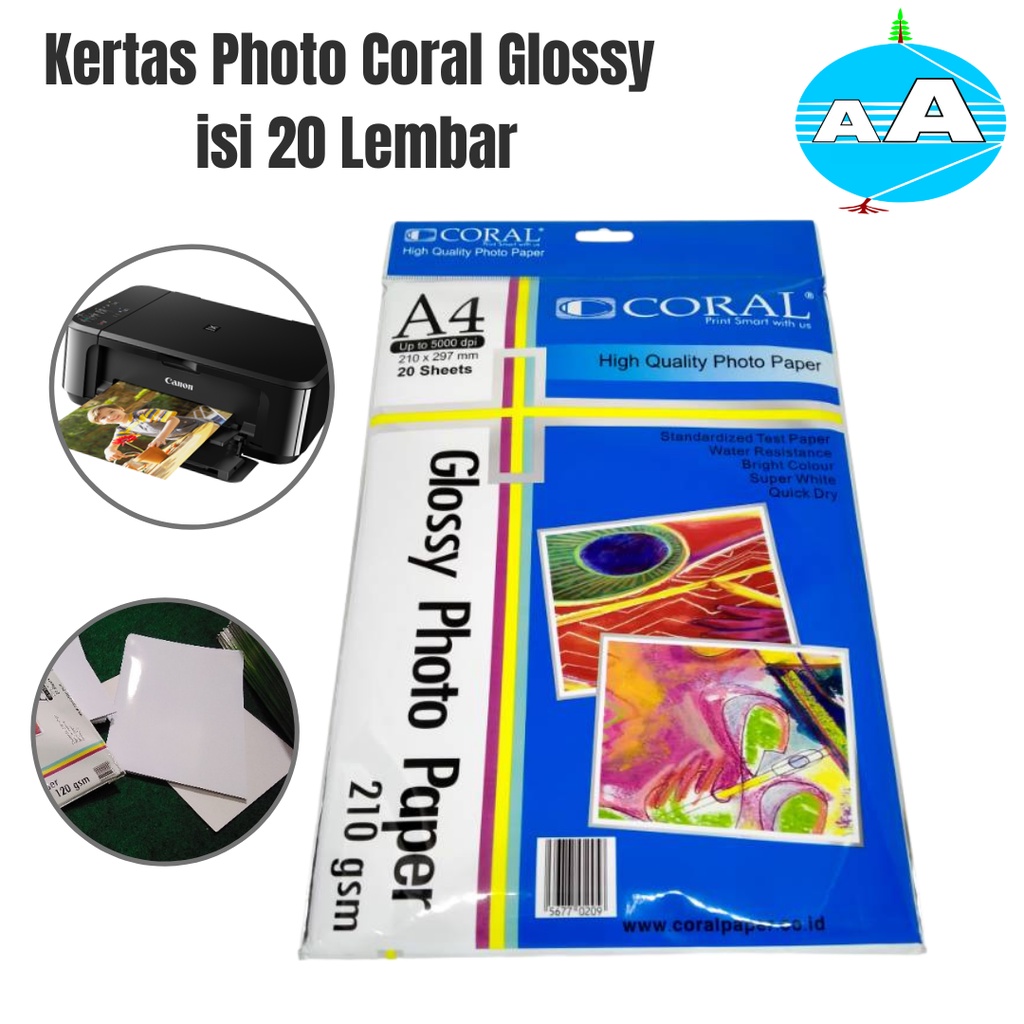 

Kertas Foto Coral Glossy 210 A4