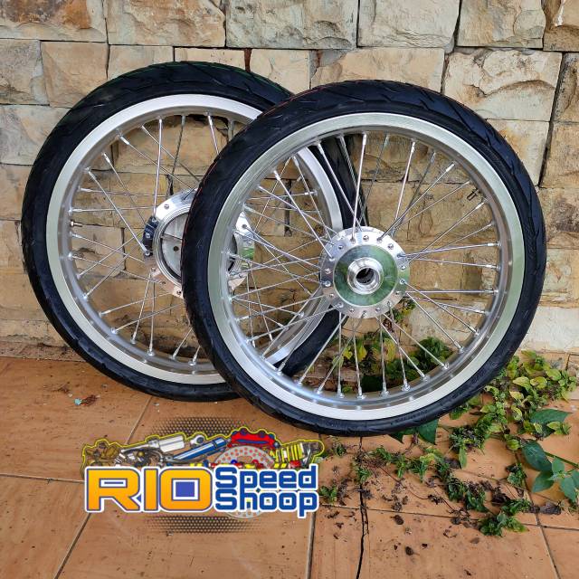 Velg Jari Jari Vixion Old Ring 17 Tapak Lebar 185/215 Paketan Plus ban