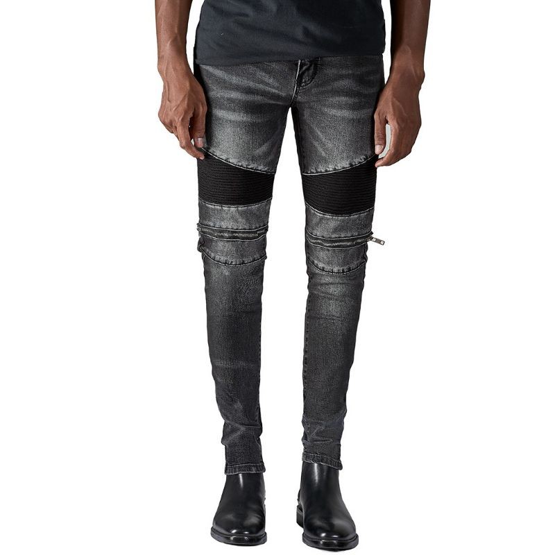 RUCAS Zipper Black Biker Jeans/ SIZE 31