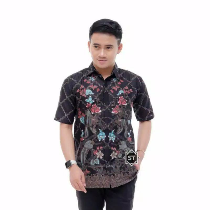 KEMEJA BATIK PRIA/BATIK PRIA/BATIK PRIA JUMBO/HEM BATIK PRIA JUMBO LENGAN PENDEK M L XL XXL 3XL 4XL 5XL