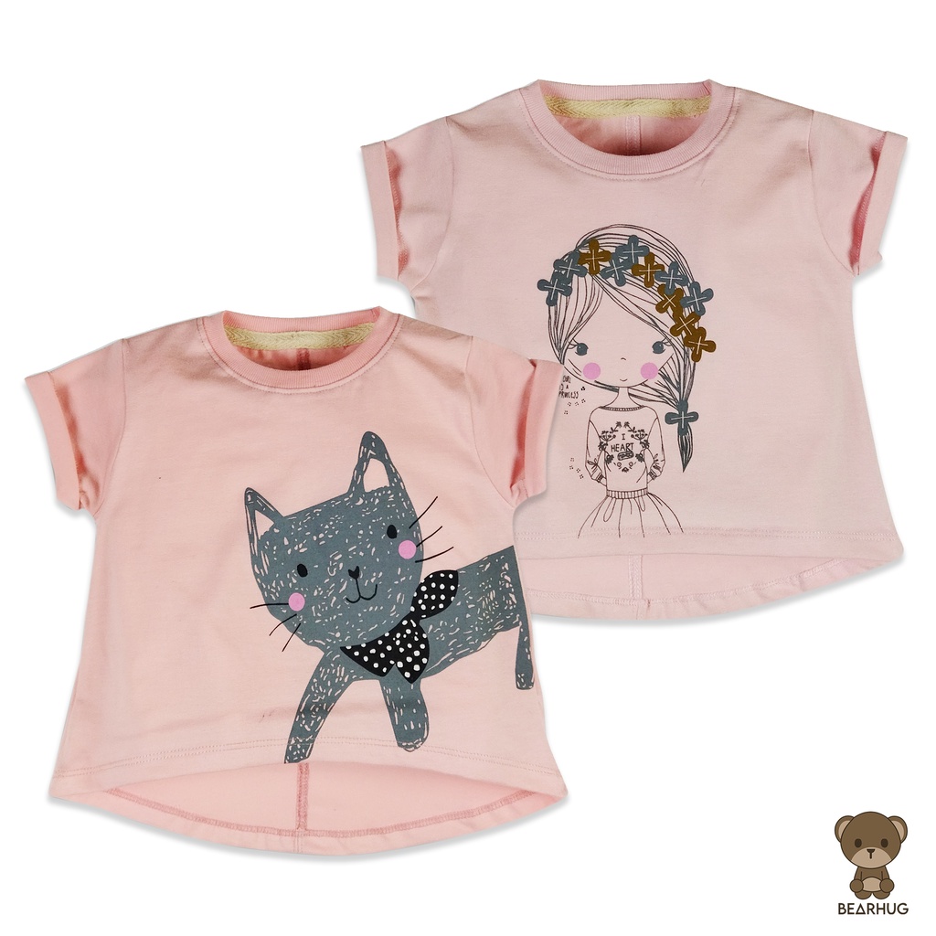 Bearhug Atasan Bayi Perempuan XAD6 Premium Printing Spandek Pink Color 6-18M-3