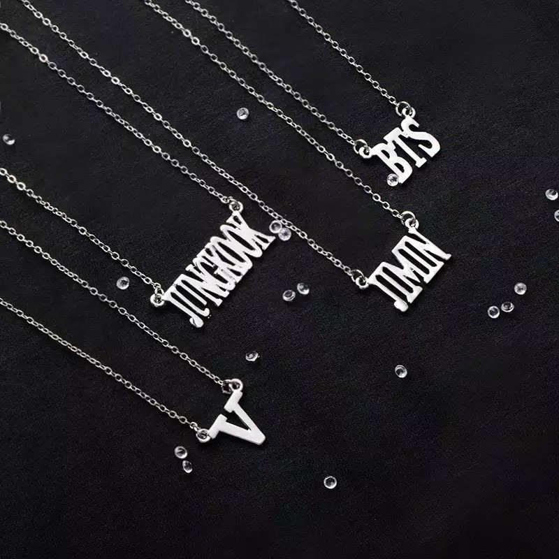 Kalung KPOP BTS Bangtan Boys Metal Letter Steel Necklace BTS