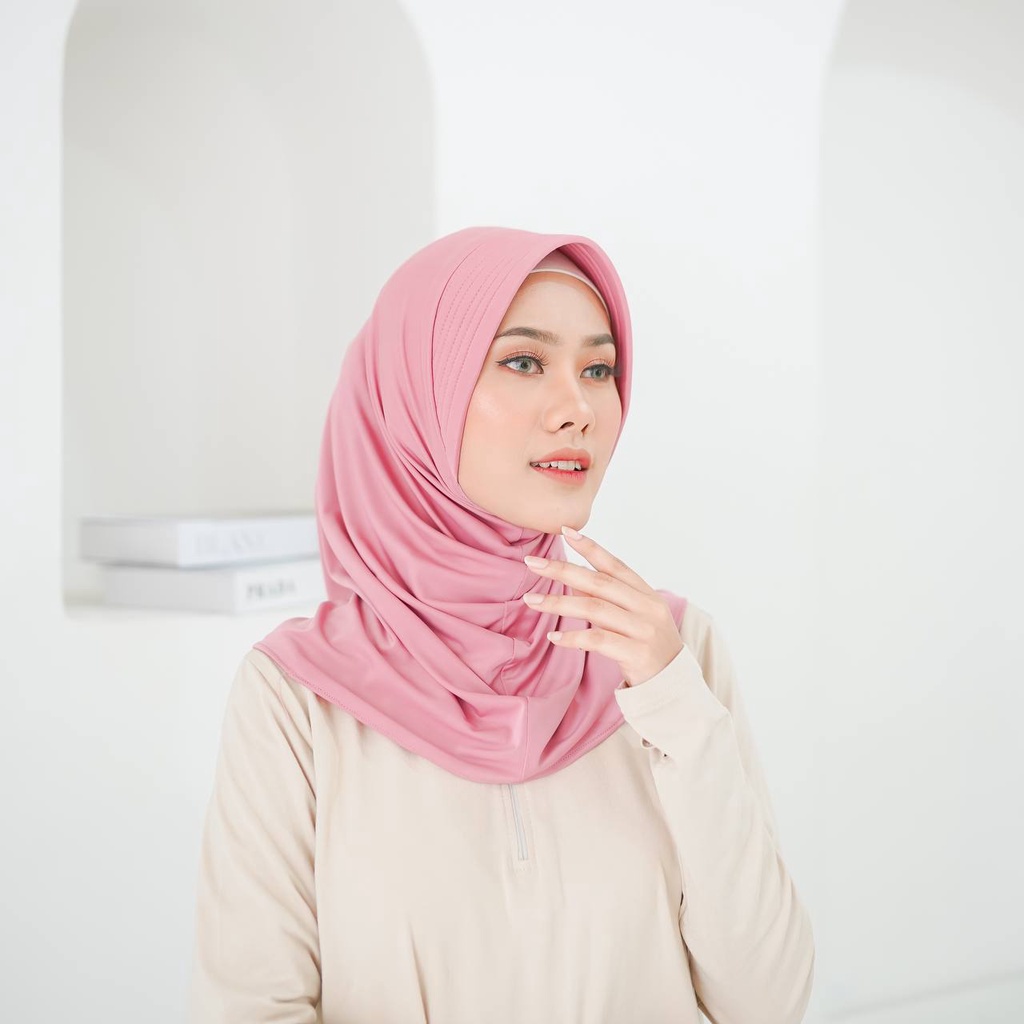 Bergo Sport Hijab Olahraga Premium / Bergo Sport Jersey Premium / Hamidah bergo S /Bergo pad s-5