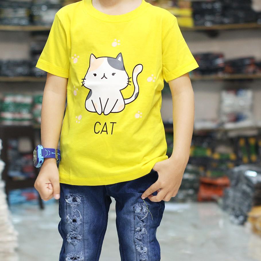 Terbaru Baju Kaos Anak Pria Cowok Laki Gambar Kucing Lucu Binatang