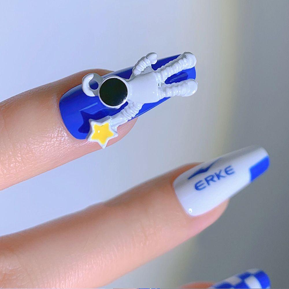 MXBEAUTY Astronot Nail Art Perhiasan INS-style Kreatif Kartun DIY Hiasan Nail Art