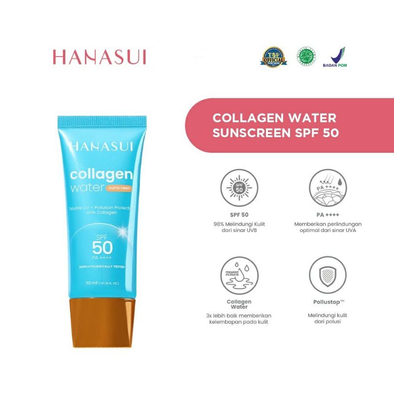 Hanasui Collagen Water Sunscreen 30ml | Hanasui Sunscreen SPF 50