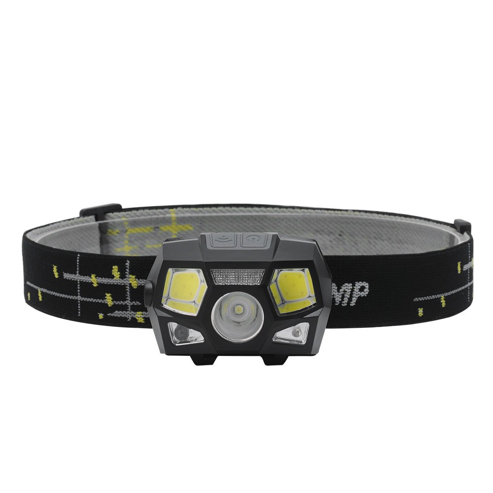 TaffLED Senter LED Kepala Headlamp Flashlight Rechargeable USB + Motion Sensor XPE+C Grab Medan