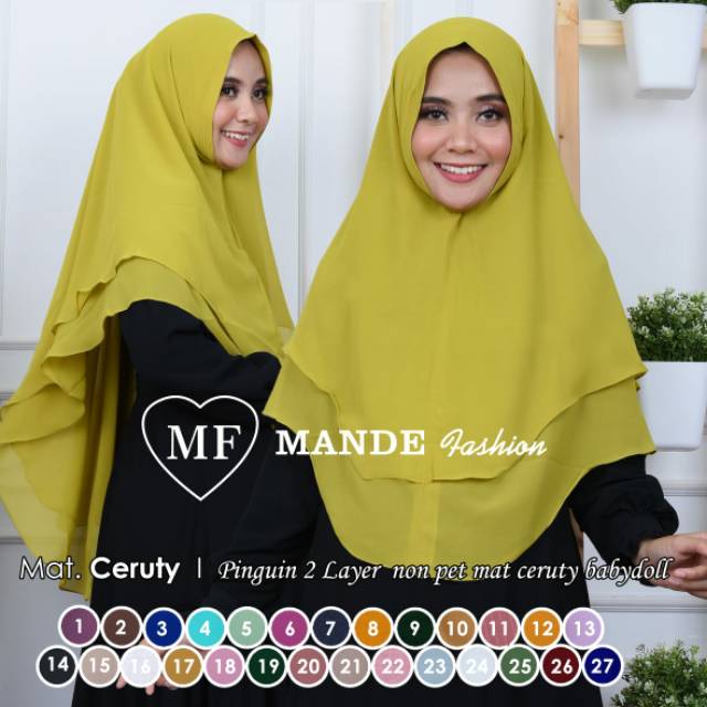 Hijab 2 layer  dengan ped