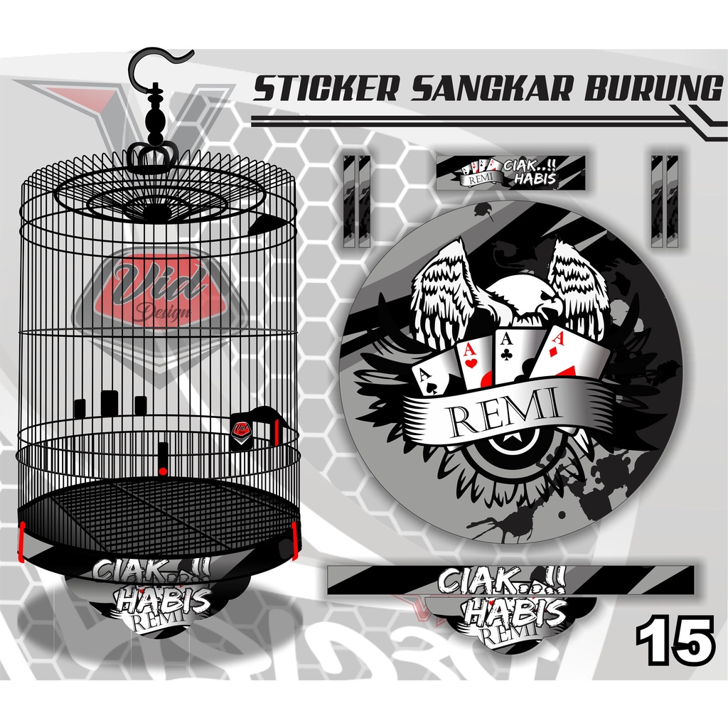 STICKER KANDANG MURAI / DECAL TEBOK EBOD / KANDANG BULAT NO 1,2,3