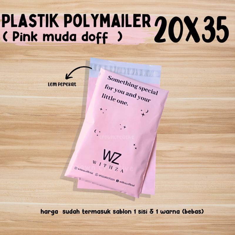 

20X35 (SABLON) POLYMAILER / PLASTIK PACKING PINK MUDA DOFF