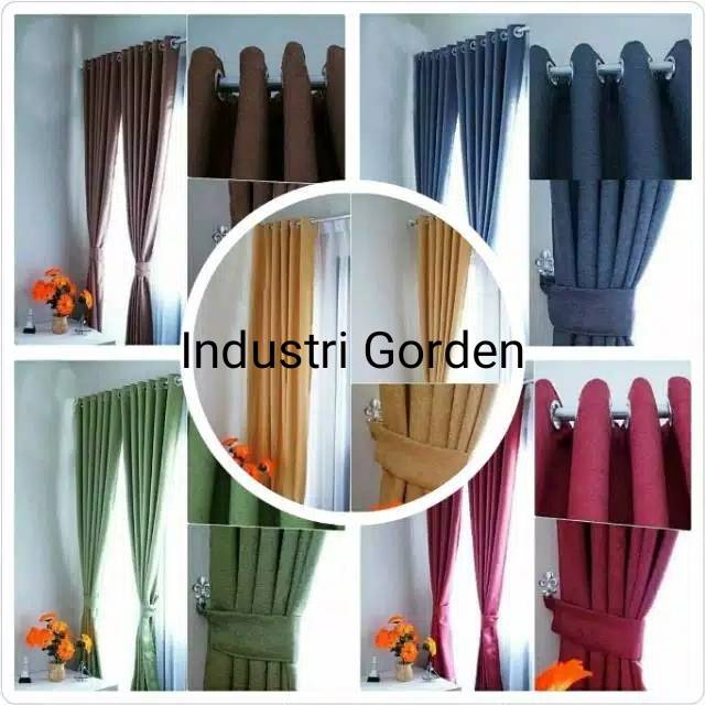 Gorden jendela pintu minimalis polos Blackout tebal korden hordeng kamar tirai polos mewah kamar