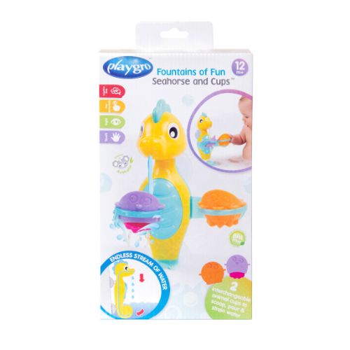 Playgro Fountains of Fun Seahorse and Cups - Mainan Mandi Anak 12m+