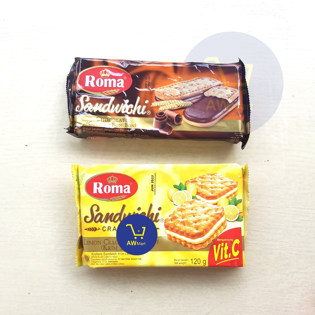 BISKUIT ROMA SANDWICHI - ALL VARIAN - PEANUT BUTTER &amp; SANDWICHI LEMON CRACKERS 120 GRAM SANDWICH LEMON