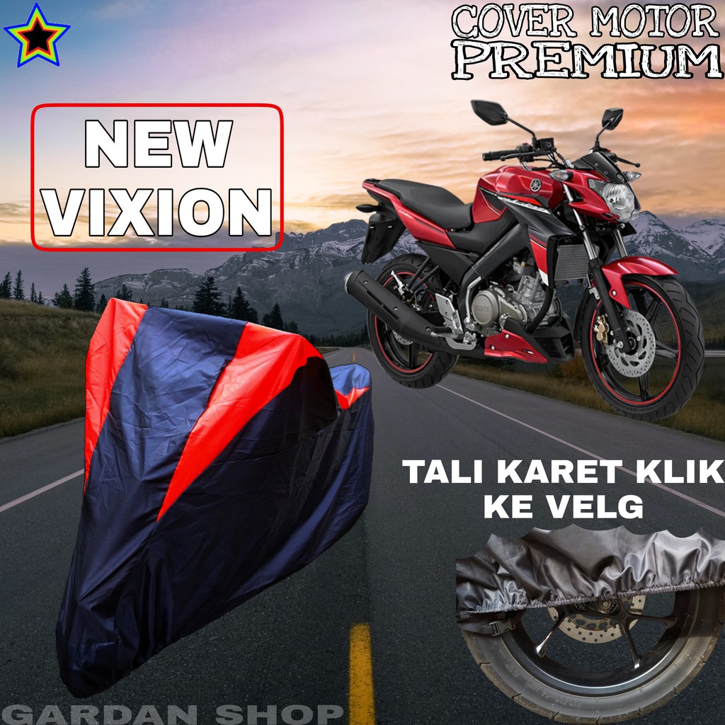 Sarung Motor NEW VIXION Hitam MERAH Body Cover Penutup Pelindung Motor Vixion PREMIUM