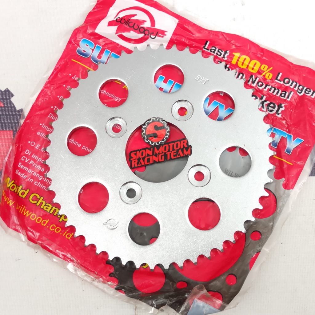 428-52T Gear Gir Belakang Honda Supra Fit New / Karisma / Supra X 125 / Wave 125 / Blade Wilwood