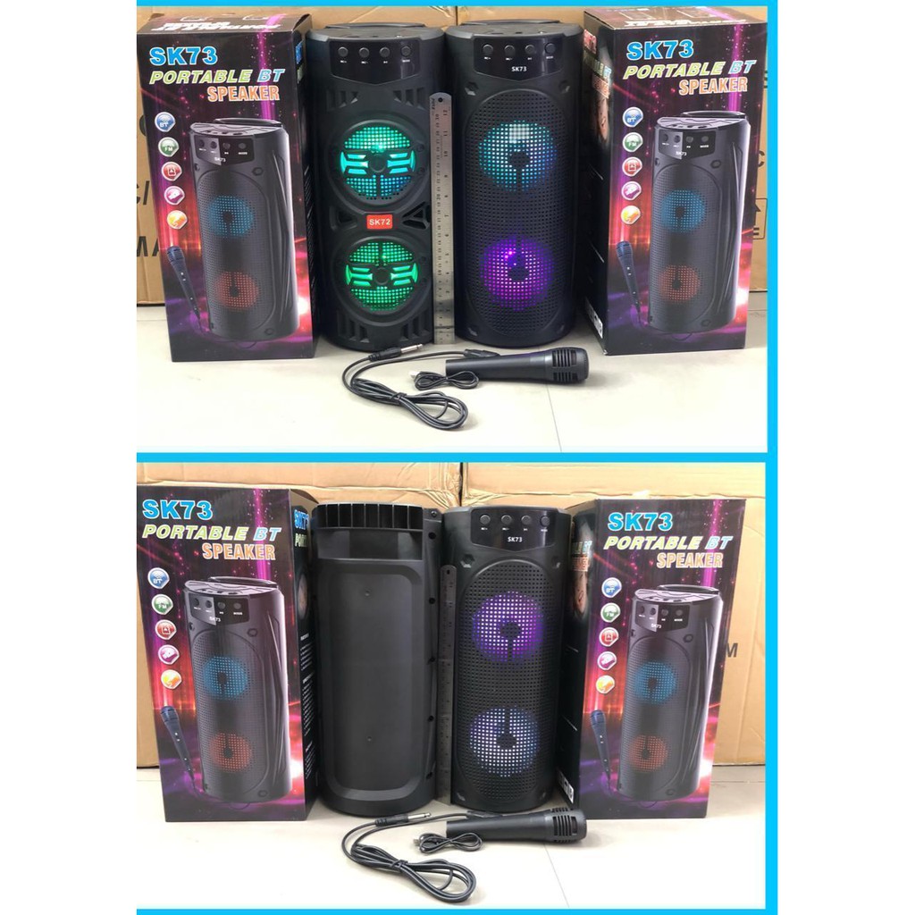 Speaker Bluetooth + Mic SK-72 / SK-73 LED Wireless