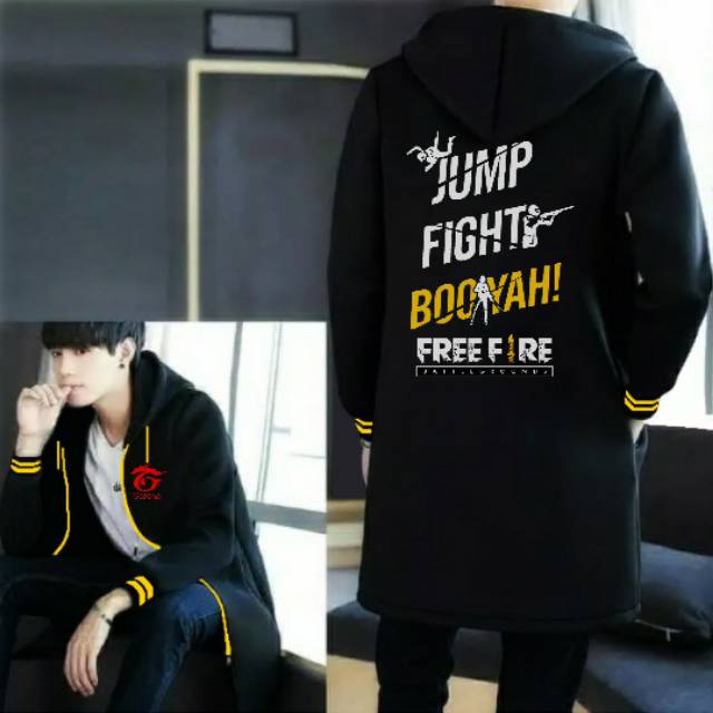 Jaket hoodie gaming freefire booyah versi jubah style korea